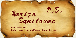 Marija Danilovac vizit kartica